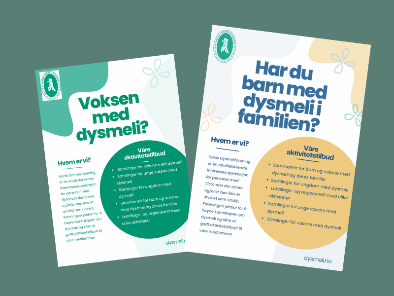 To nye informasjonsbrosjyrer for Norsk Dysmeliforening